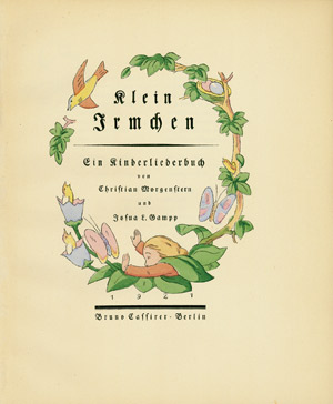 Lot 2251, Auction  102, Morgenstern, Christian, Klein Irmchen. Ein Kinderliederbuch