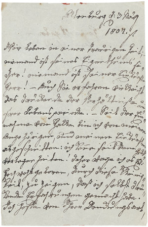 Lot 2276, Auction  105, Recke, Elisa von der, Brief 1807