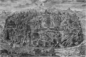 Lot 5304a, Auction  112, Herz, Johann Daniel, Gesamtpanorama der Stadt Jerusalem mit Szenen aus der Passion Christi