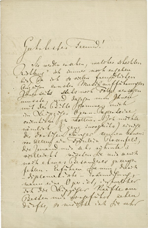 Lot 2574, Auction  120, Wagner, Richard, Brief 1874 an Gustav Schmidt