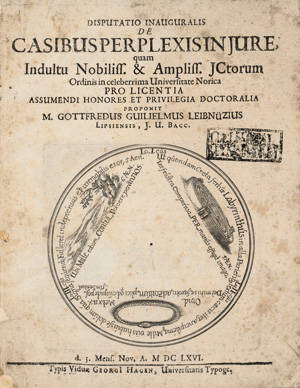 Lot 245, Auction  121, Leibniz, Gottfried Wilhelm, Sammelband mit 4 Frühschriften und 4 Gelegenheitsdrucken