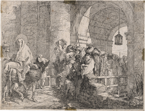 Lot 5703, Auction  122, Tiepolo, Giovanni Domenico, Die Hl. Familie bei einem Stadttor