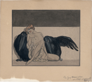 Lot 6802, Auction  122, Bayros, Franz von, Dame mit Marabus