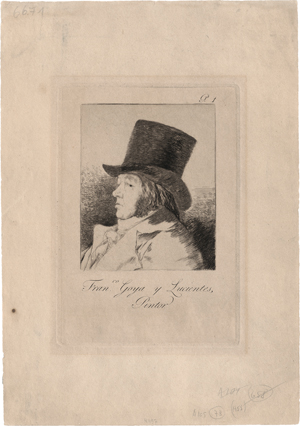 Lot 5747, Auction  123, Goya, Francisco de, Franco. Goya y Lucientes Pintor (Selbstbildnis)