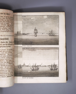 Los 28 - Walter, Richard - Des Herrn Admirals, Lord Ansons Reise um die Welt. Leipzig und Göttingen, Abraham Vandenhoeck, 1749. - Erste deutsche Ausgabe - 4 - thumb