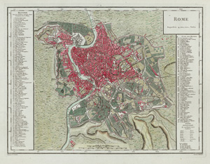 Lot 87, Auction  125, Chanlaire, Pierre-Grégoire und Mentelle, Edmé, Rome Superfice 4,00,00 Toises. Kupferstichkarte. Um 1798