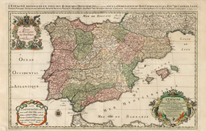 Lot 102, Auction  125, Jaillot, Alexis Hubert und Sanson, Nicolas, L’Espagne divisée en tous ses royaumes et principautés. Nürnberg, Jaillot, 1692
