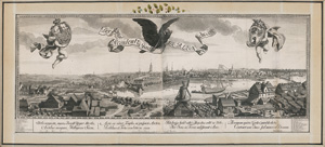 Lot 212, Auction  125, Busch, Georg Paulus, Der königl. Residentz-Stadt Berljn Nordliche Seite. 1771. - Dekorative Panorama Ansicht der Stadt Berlin