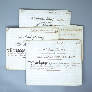 Los 470 - Englische Pergamenturkunden - Konvolut von fünf englischen Pergamenturkunden, den Kauf von Immobilien betreffend. England, 1840-1876 - 0 - thumb