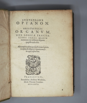 Los 711 - Aristoteles - Organon (graece). Frankfurt, Thomas Guarin für Andreas Wechel, 1577. - Korrigierter Nachdruck der Ausgabe Paris 1562, mit dem lateinischen Vorwort - 2 - thumb
