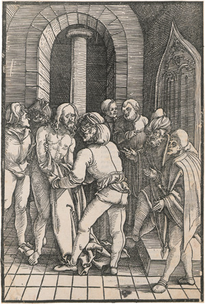 Los 779 - Schäufelein, Hans und Pinder, Ulrich - Speculum passionis domini nostri Ihesu christi. Daraus 17 Holzschnitte. Nürnberg wohl 1507 - Prachtvolle Drucke - 1 - thumb