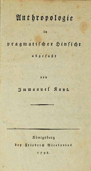 Lot 1775, Auction  125, Kant, Immanuel, Anthropologie in pragmatischer Hinsicht. Königsberg, F. Nicolovius, 1798