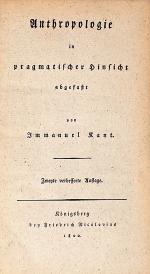 Lot 1776, Auction  125, Kant, Immanuel, Anthropologie in pragmatischer Hinsicht. Königsberg, F. Nicolovius, 1800