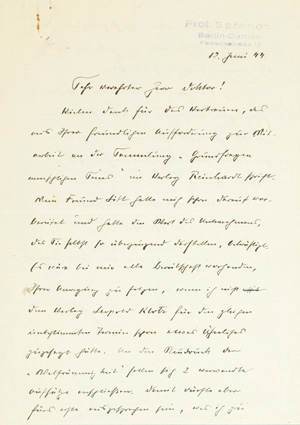 Lot 2078, Auction  125, Spranger, Eduard, Brief an einen Kollegen. (1944)