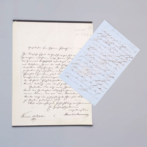 Lot 2113, Auction  125, Weimar.- Carl Alexander, Großherzog, Eigenhänd. Brief an H. von Schulze-Gävernitz. 1857 + Beilage