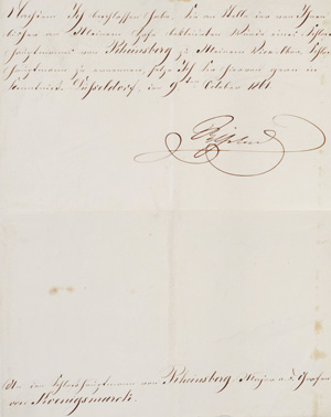 Lot 2116, Auction  125, Wilhelm I., Deutscher Kaiser, Beförderung des Schlosshauptmanns von Rheinsberg