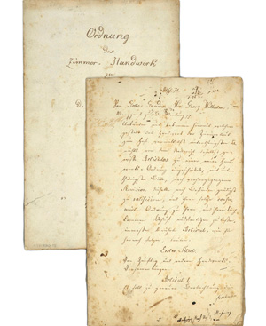 Lot 2119, Auction  125, Zunftordnungen, 2 Zimmerhandwerks-Zunftbücher. Wohl 1720 und 1795