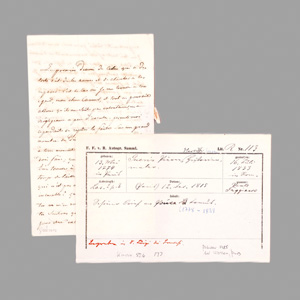 Lot 2136, Auction  125, Guérin, Pierre-Narcisse, Brief an den Maler Pouce-Camus in Paris. 1815
