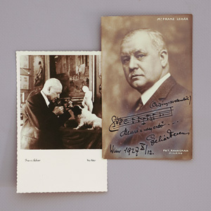 Lot 2165, Auction  125, Lehár, Franz, Signierte Porträt-Photographie mit Notenzitat. 1927
