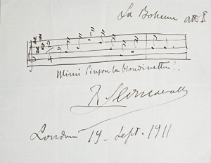 Lot 2166, Auction  125, Leoncavallo, Ruggiero, Musikalisches Albumblatt. 1911