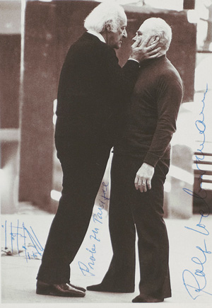 Lot 2168, Auction  125, Liebermann, Rolf, Signierte Porträtfoto-Postkarte mit Musikzitat. Ca. 1964