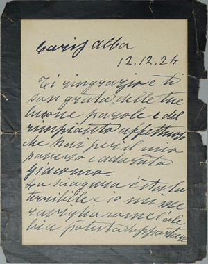Lot 2176, Auction  125, Puccini, Elvira, Dank für ein Beileidsschreiben zum Tode G. Puccinis. 1924
