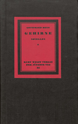 Lot 3033, Auction  125, Benn, Gottfried, Gehirne. Novellen. Leipzig, K. Wolff, 1916. – Erste Ausgabe