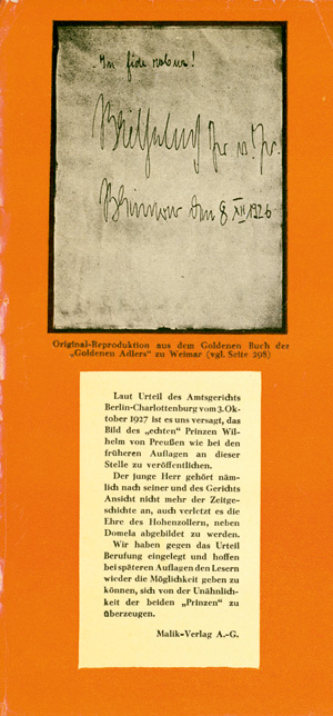 Los 3075 - Domela, Harry - Der falsche Prinz. Drei Exemplare in verschiedenen Einbänden von J. Heartfield. Berlin, Malik, 1927 - 3 - thumb