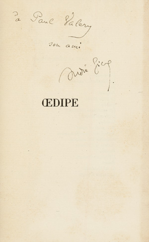 Lot 3112, Auction  125, Gide, André, Oedipe. Paris, Gallimard, 1931. - Erste Ausgabe. Mit Widmung von Gide an Valéry