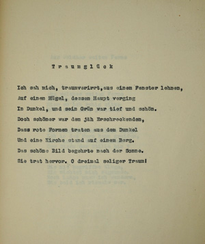 Lot 3207, Auction  125, Kraft, Werner, Gedichte. 1928. - Vervielfältigtes Typoskript 3 Exemplare. Mit Widmung
