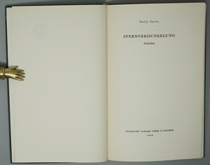 Lot 3320, Auction  125, Sachs, Nelly, Sternverdunkelung (und:) In den Wohnungen des Todes. Amsterdam, Bermann-Fischer, 1949. - Erste Ausgabe. Beigabe