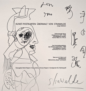 Lot 3363, Auction  125, Strawalde, Kunstpostkarten übermalt. Hamburg, J. Schwarz-Rögener, ca. 2000. - Mit Originalzeichnung