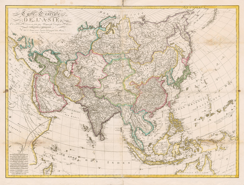 Lot 63, Auction  125, Hérisson, Eustache, Carte Generale de l’Asie. Kupferstichkarte. Paris, Basset, 1819