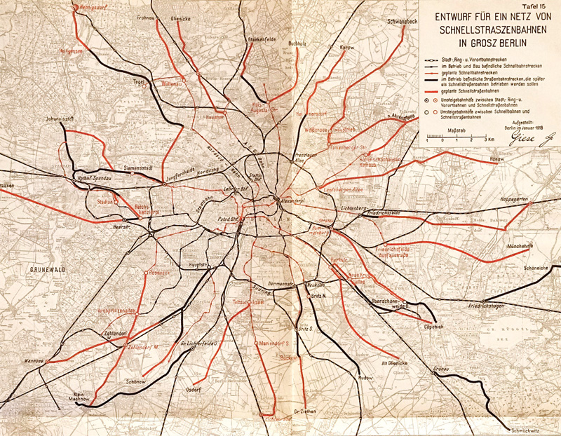 Lot 223, Auction  125, Giese, Erich, Das zukünftige Schnellbahnnetz für Groß Berlin. Berlin 1919