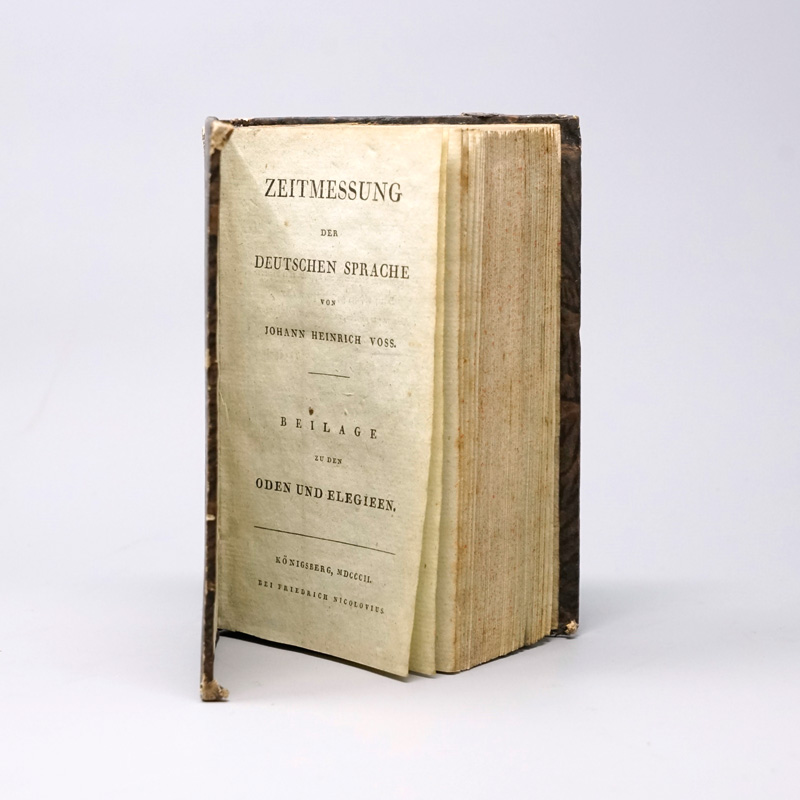 Lot 1750, Auction  125, Voss, Johann Heinrich, Zeitmessung der deutschen Sprache. Königsberg, Nicolovius, 1802
