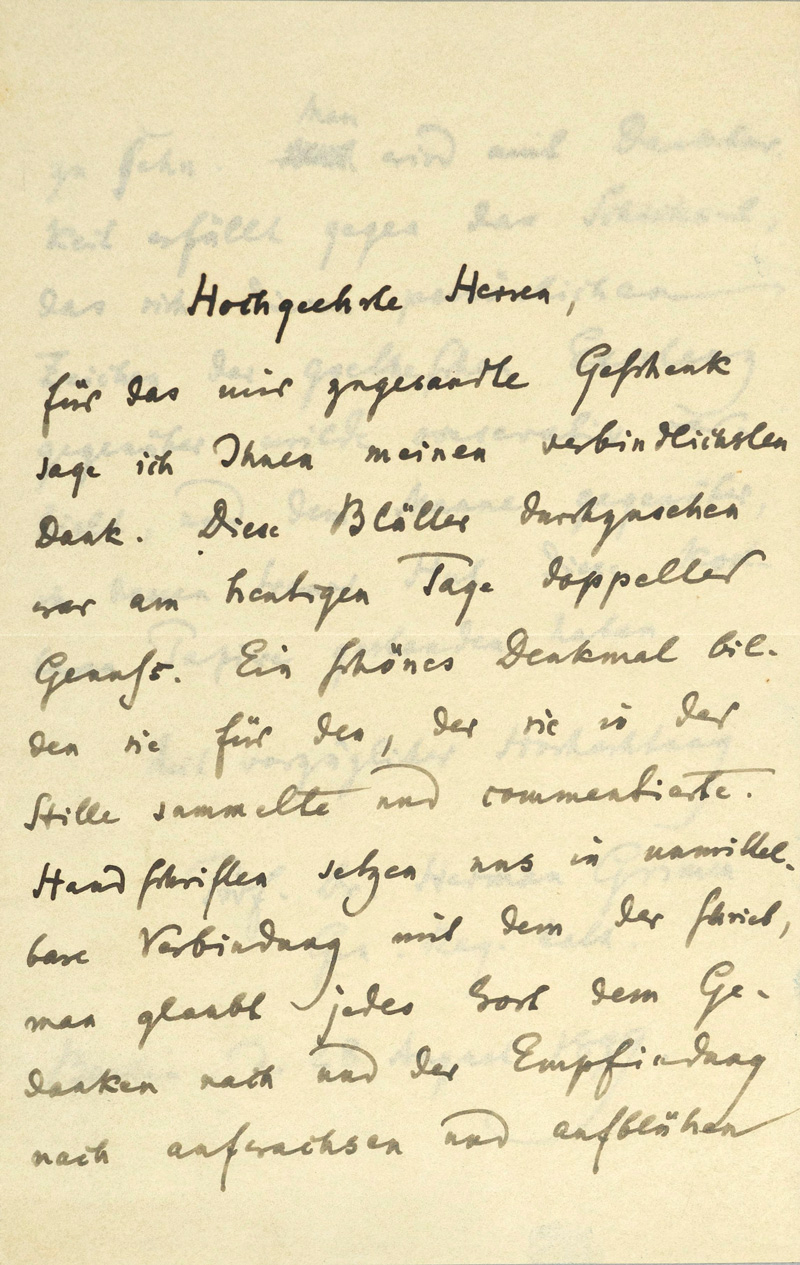 Lot 2018, Auction  125, Goethe-Kreis.- Grimm, Herman, Brief über Goethes Autographensammlung