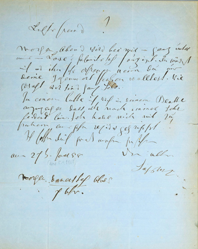 Lot 2045, Auction  125, Saphir, Moritz Gottlieb, Brief an Adolf Bäuerle. 1858