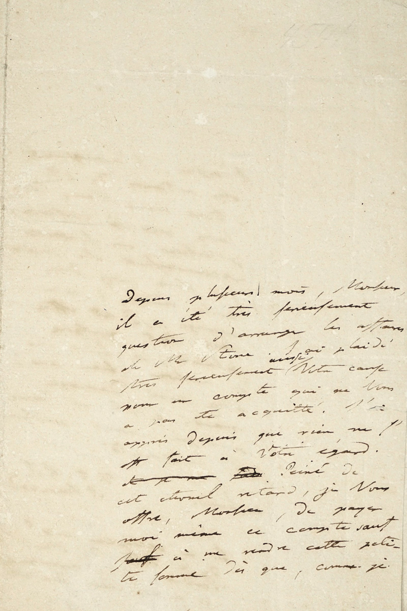 Lot 2064, Auction  125, Humboldt, Alexander von, Brief über eine ausstehende Bezahlung. Um 1810