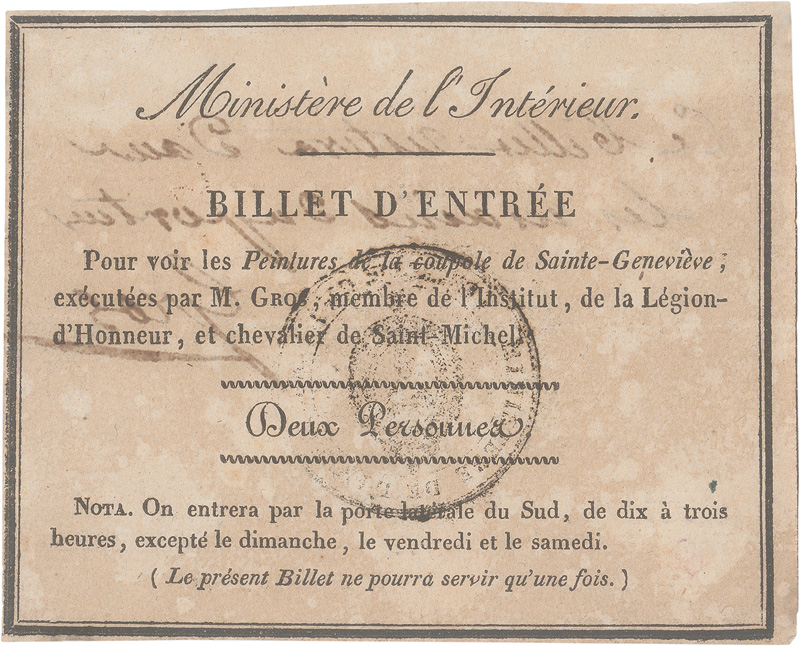 Lot 2133, Auction  125, Gros, Antoine-Jean, Brief und Billet für Monsieur de Jussieu. 1824