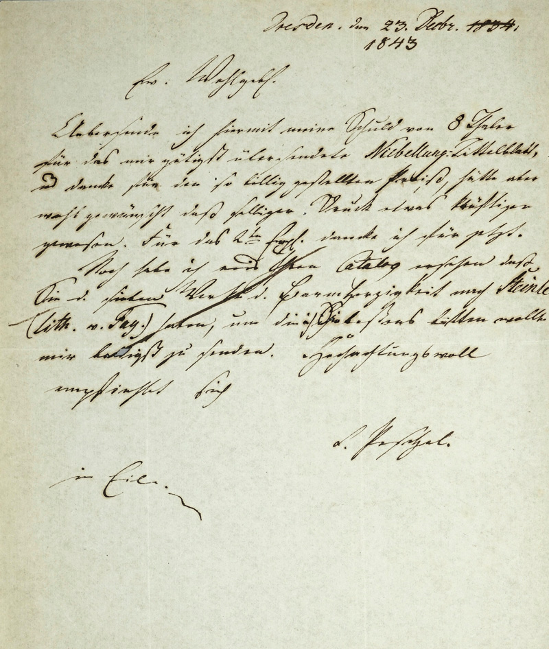 Lot 2143, Auction  125, Peschel, Carl Gottlieb, Brief an einen Kunsthändler. 1843