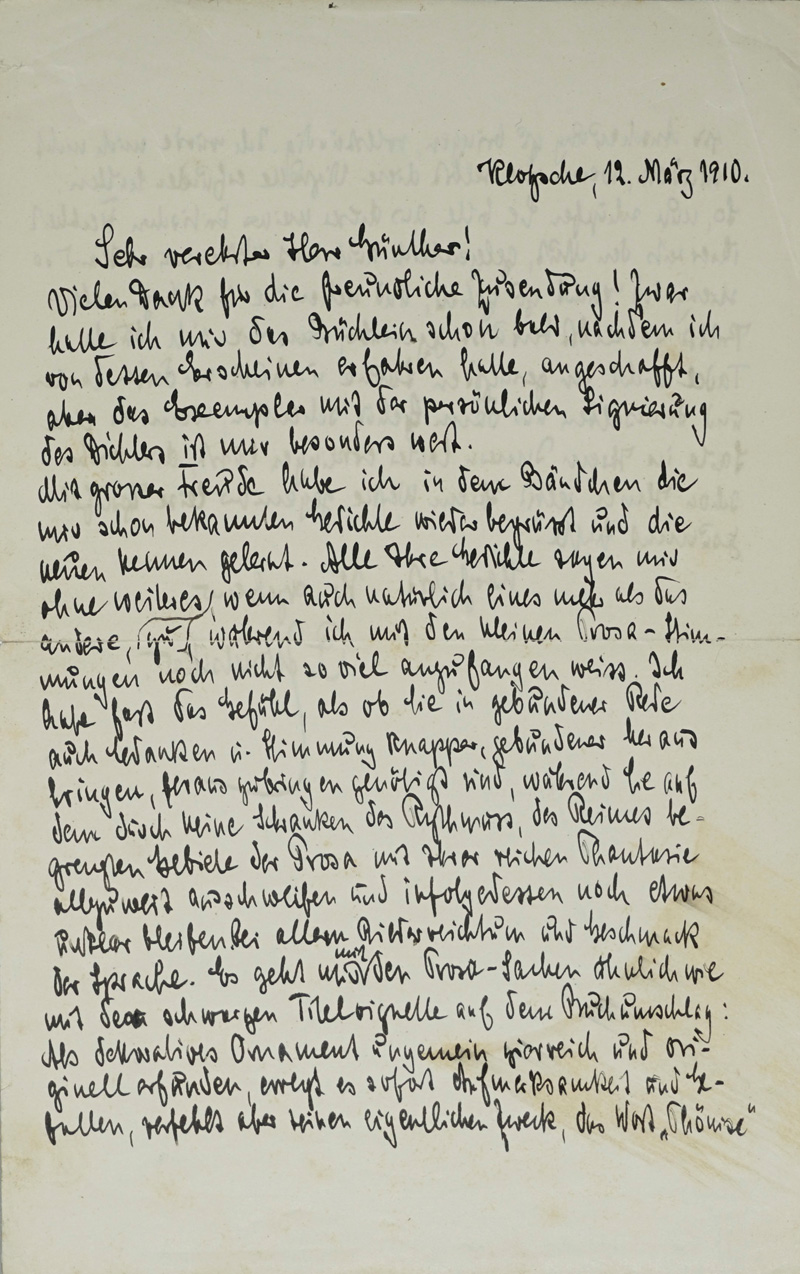 Lot 2147, Auction  125, Zwintscher, Oskar, 2 Briefe an Alfred Günther. 1910