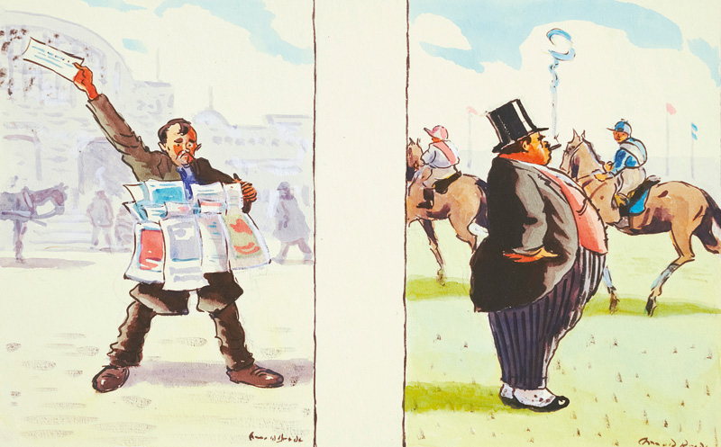 Lot 3047, Auction  125, Brede, Arnold, Dresden im Zeichen des Konzernfimmel's. Skizzenalbum mit 12 Original-Entwürfen. Um 1921
