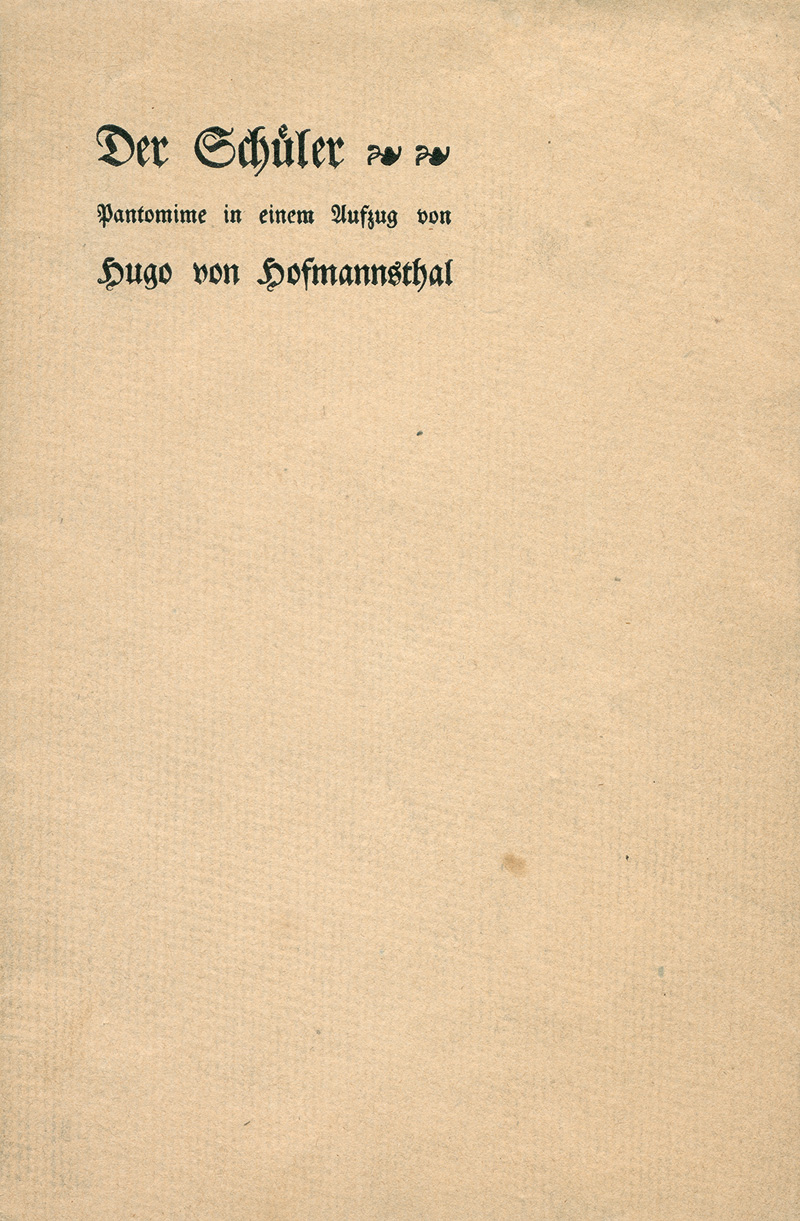 Lot 3156, Auction  125, Hofmannsthal, Hugo von, Der Schüler. Berlin, S. Fischer, 1902. - Erste Ausgabe