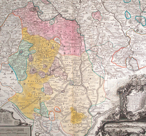 Lot 182, Auction  126, Homann Erben, Carte du Comté Ottingue. Kolorierter Kupferstich von Oettingen