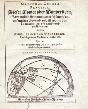Lot 358, Auction  126, Wendler, Franz, Methodus cometae practica. Görlitz, J. Rhambaw, 1619