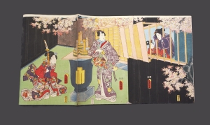 Los 653 - Ukiyo-e Leporello und Kunisada, Utagawa - Album mit 37 Ukiyo-e Farbholzschnitten in 23 Trypticha bzw. Dypticha - 3 - thumb