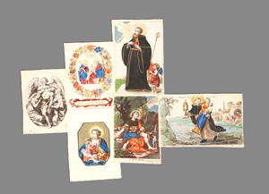 Lot 1024, Auction  126, Andachtsbillets, Sammlung von 6 Heiligenbildchen auf Pergament