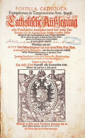Lot 1132, Auction  126, Feucht, Jacobus, Postilla catholica evangeliorum de tempore totius anni