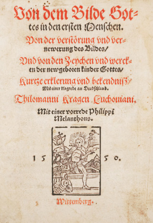 Lot 1142, Auction  126, Krage, Tilemann, Von dem Bilde Gottes in den ersten Menschen (+ 2 Beibände)