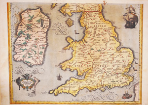 Lot 1170, Auction  126, Ortelius, Abraham, Reliqua Britannicarum. Kolorierte Kupferkarte